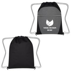 Bicolored Heather-Like Drawstring Knapsack