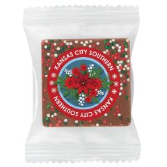Bite Size Belgian Chocolate Sq - Holiday Nonpareil Sprinkles