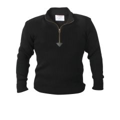 Black 1/4 Zip Commando Sweater