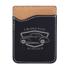 Black & Silver Leatherette Phone Wallet