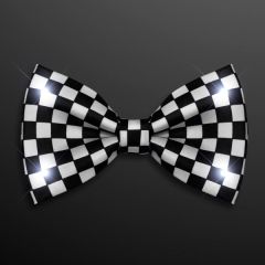 Black & White Light Up Checker Bow Tie