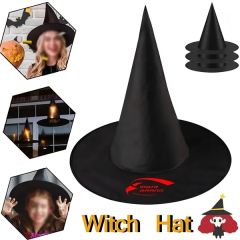 Black Halloween Witch Hat For Parties and Costumes