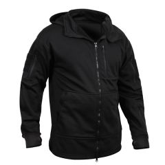 Black Tactical Zipper Hooded Sweatshirt