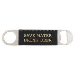 Black/Gold Leatherette Bottle Opener