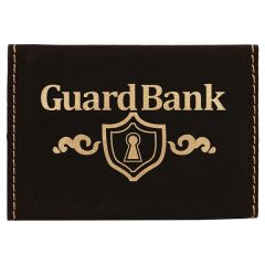 Black/Gold Leatherette Business Card Holder