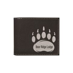 Black/Silver Leatherette Bifold Wallets With Flip ID