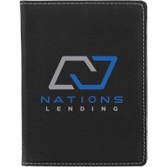 Black/Silver Leatherette Passport Holder