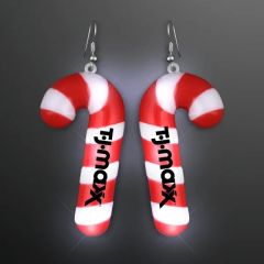 Blinky Candy Cane Earrings, 1-Pair, Pierced