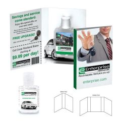 Booklet With 0.5 Oz. Square Antibacterial Hand Sanitizer Gel