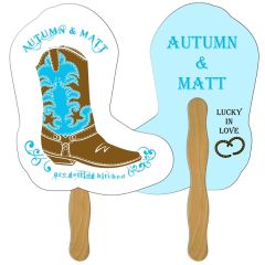 Boot Hand Fan Full Color 2 Sides