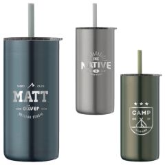 Borealis Recycled Stainless Steel Straw Tumbler - Laser