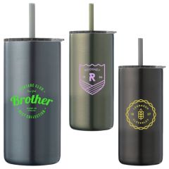 Borealis Recycled Stainless Steel Straw Tumbler - Silkscreen