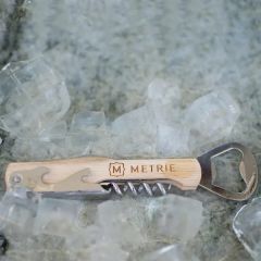 Bottle Opener/Corkscrew Combo Wood Bottle Opener