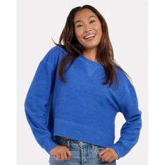 Boxercraft Women's Ribbed Knit Cropped Boxy Crew
