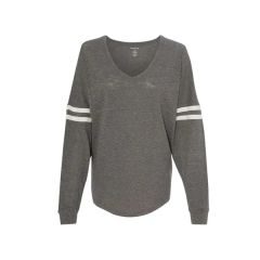 Boxercraft Women's Slub Jersey Varsitee V-Neck Long Sleev