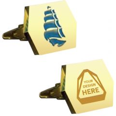 Brass Cufflinks Custom Hexagon