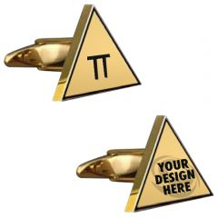 Brass Cufflinks Custom Shape Gold Colored Finish