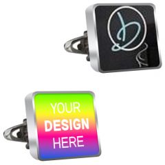 Brass Cufflinks Enamel Filled Square