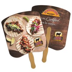 Bread Slice Hand Fan Full Color 2 Sides
