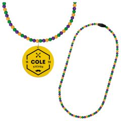 Breakaway Beads For Mardi Gras With Yellow Medallion