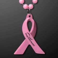 Breast Cancer Awareness Pink Ribbon Beads No Light