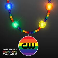 Bright Beads Rainbow Party Necklace With Medallion