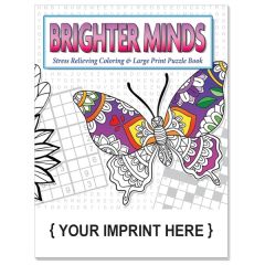 Brighter Minds Adult Coloring And Puzzle Book Combo