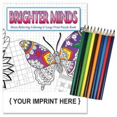 Brighter Minds Stress Relieving Coloring & Puzzle Book Set