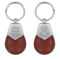 Brown Key Chain With Satin Metal