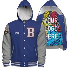 Build Your Own Hooded Cotton Varsity Jacket: Printed Lining