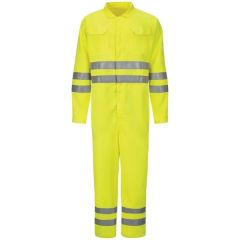 Bulwark Men's Hi-Vis Deluxe Coverall With Reflective Trim
