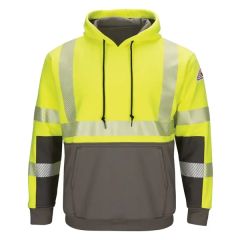Bulwark Men's Tall Hi-Visibility Color-Blocked Hooded Swe