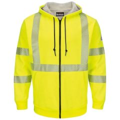Bulwark Men's Tall Hi-Visibility Zip-Front Hooded Fleece