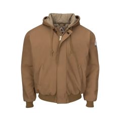 Bulwark Men's Tall Insulated Brown Duck Hooded Jacket Wit