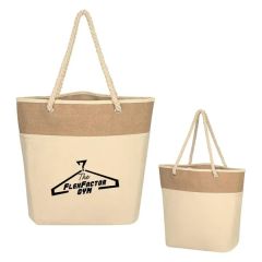 Burlap-Styled Tote Bag - Silk Screen