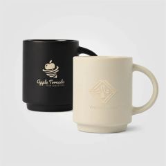 Cafe Duo - 11 Oz Ceramic Mug & Bamboo Board Set - Ceram-X