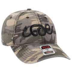 Camouflage Garment Washed Cotton Twill 6 Panel Cap