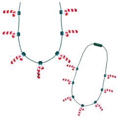 Candy Cane Lights Christmas Party Necklace