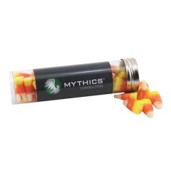Candy Corn In A 5 Inch Plastic Tube With Metal Cap