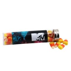 Candy Corn In A 6 Inch Plastic Tube With Metal Cap