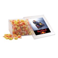 Candy Corn In A Clear Acrylic Large Box