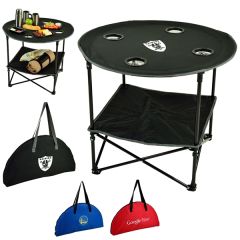 Canvas Folding Picnic Table - 28 Inch Diameter