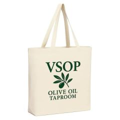 Canvas Jumbo Tote With 5 Inch Bottom Gusset - Natural