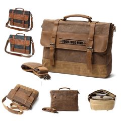 Canvas Leather Computer Laptop Bag