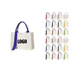 Canvas Tote Bag W/Slogan Strap