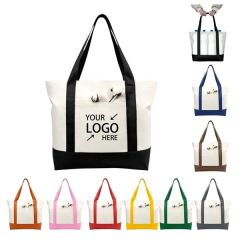 Canvas Tote Zipper Grocery Shopping Bag