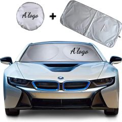 Car Windshield Sun Shade With Storage Pouch