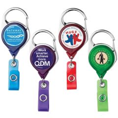 Carabiner Retractable Badge Reel Translucent, Belt Clip