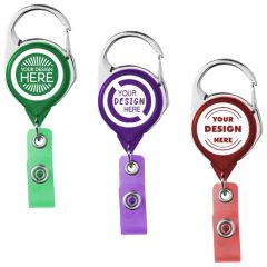 Carabiner Retractable Badge Reel Translucent And Belt Clip