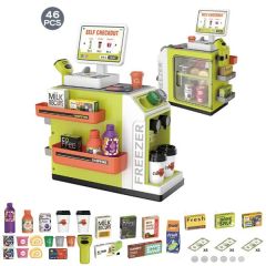 Cash Register Playset For Kids - 46pcs Pretend Play